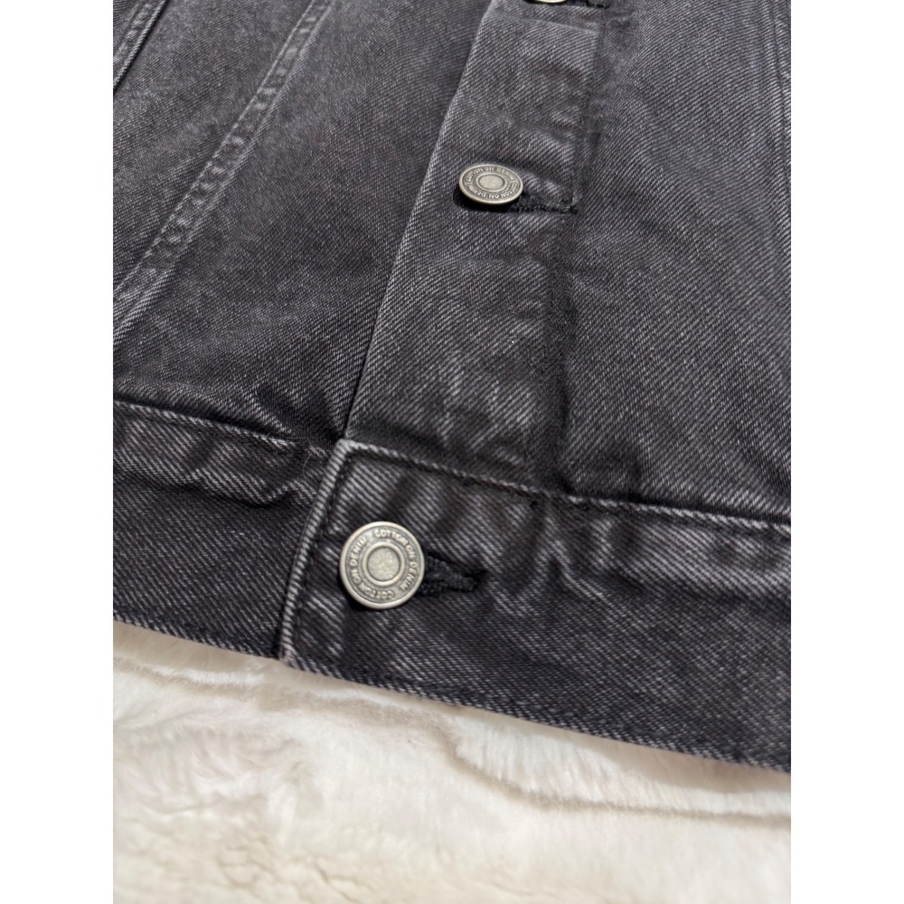 Cotton On Black Denim Trucker Jacket Oversized Relaxed Fit Women's US 6 - Picture 11 of 14